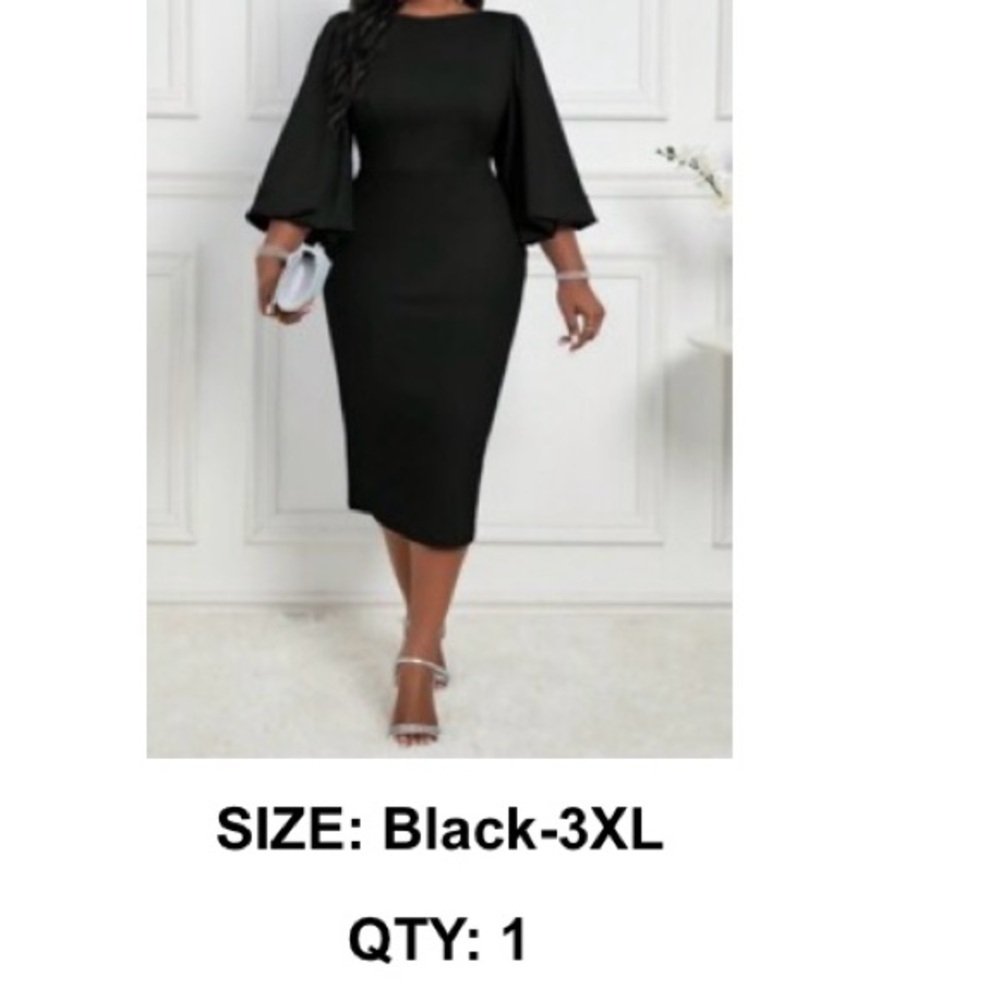 SHEIN Curve Black Midi Dress